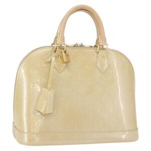 LOUIS VUITTON Monogram Vernis Alma PM Hand Bag Rose Florentin M91614 Auth ka1303